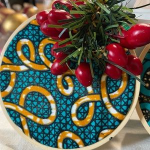 African Cloth Handmade Christmas Ornaments